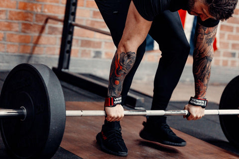 Versa Gripps being used to assist a male weightlifter